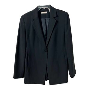 Valarie Stevens Black🖤 One Button Front Fully Lined Blazer Jacket Notched Lapel